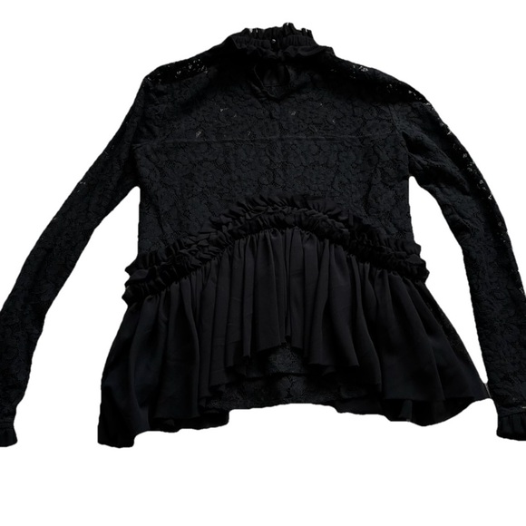 TUCKERNUCK MYLA Elegant Black Lace Women's Top Size XXS Chic Modern Feminine - Picture 4 of 9